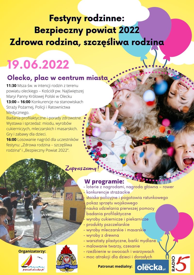 Plakat o festynach rodzinnych