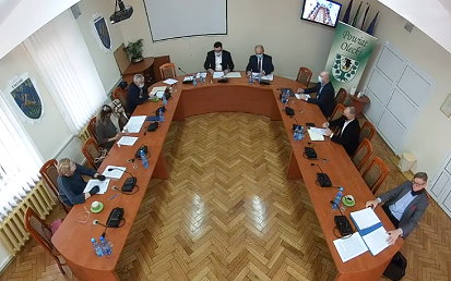 Widok na salę w czasie XVIII Sesji Rady Powiatu w Olecku