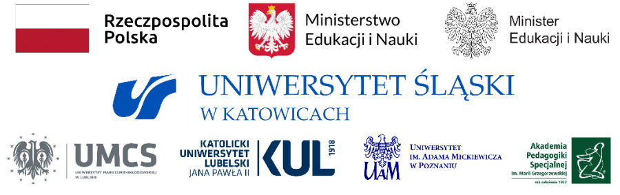 Na górze flaga Polski z napisem: Rzeczpospolita Polska. Dalej godło Polski z napisem: Ministerstwo Edukacji i Nauki. Godło Polski z napisem: Minister Edukacji i Nauki. Pod nimi 5 logotypów polskich uniwersytetów. 