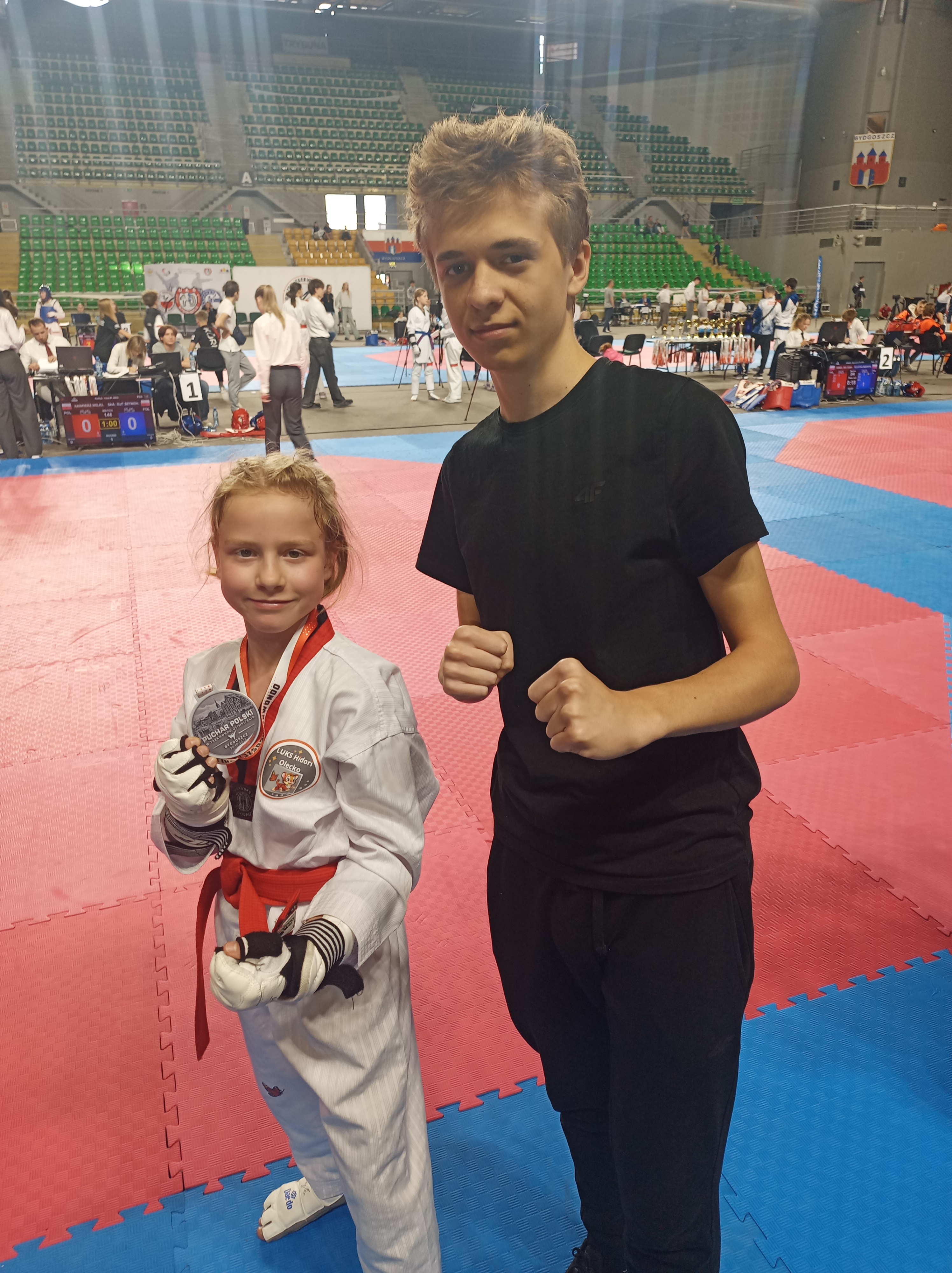 Celina Ptaszyńska i Grzegorz Sawicki podczas Pucharu Polski w Taekwondo Celina Ptaszyńska i Grzegorz Sawicki podczas Pucharu Polski w Taekwondo